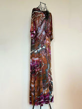 Load image into Gallery viewer, Women’s Medium Geode Boho Maxi Dress in ‘Black Cherry & Brazilnut’