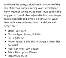 Load image into Gallery viewer, Women’s Large 100% Cotton Gauze Wide-Leg Overalls in ‘Boulder Turquoise’