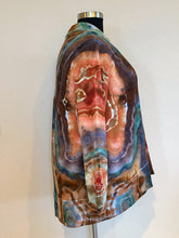 Load image into Gallery viewer, Custom Geode Cardigan with Thumbholes and Pockets in ‘Petrified Wood’ for Desiree