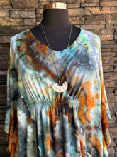 Load image into Gallery viewer, Women’s One Size Plus Geode 100% Rayon Ibiza Caftan in ‘Boulder Turquoise’