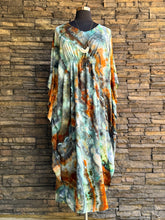 Load image into Gallery viewer, Women’s One Size Plus Geode 100% Rayon Ibiza Caftan in ‘Boulder Turquoise’