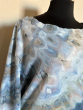 Load image into Gallery viewer, Custom Off Shoulder Sweatshirt in ‘Blue Gray & Smoke Blue’ for Jeanette