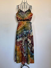 Load image into Gallery viewer, Women’s Large Geode Tie-Waist Midi Skirt & Cropped Bralette Tank Top Set in ‘Rustic Rainbow’