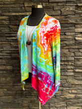 Load image into Gallery viewer, Women’s Large Geode Open Front Cardigan with Pockets in ‘Electric Rainbow’