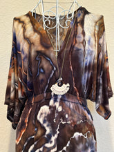 Load image into Gallery viewer, Women’s Small Geode Boho Maxi Dress in ‘Turkey Tail Mushroom Variation #2’