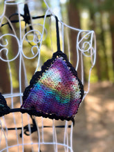 Load image into Gallery viewer, Women’s Small Geode Crotchet Triangle Bikini in ‘Cosmic Eyes’