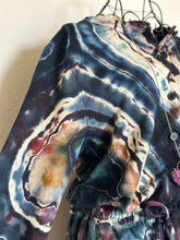 Load image into Gallery viewer, Women’s Medium Reverse Geode Terry Long Sleeved Jumpsuit in ‘Pinot Sage & Teal’