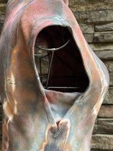 Load image into Gallery viewer, Women’s Small Geode Mockneck Bodycon Maxi Dress with Side Ruching in ‘Smoke & Roses’