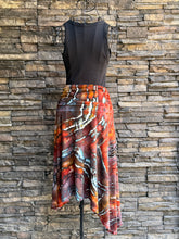 Load image into Gallery viewer, Women’s Small Geode Asymmetrical Draped Midi Skirt in ‘Midnight Ember’