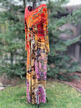 Load image into Gallery viewer, Custom Reverse Geode Long Sleeved Maxi Dress with Pockets in ‘Rustic Rainbow’ for Tonya