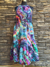 Load image into Gallery viewer, Women’s XL (runs large, fits closer to a 2X) 100% Cotton Tiered Halter Midi Dress with Pockets in ‘Cosmic Eyes’