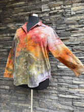Load image into Gallery viewer, Women’s Large (can fit an XL too) Oversized Geode Corduroy Long Sleeve Button Up Shirt with Pockets in ‘Rustic Rainbow’