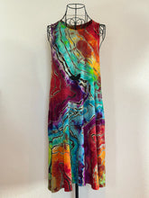 Load image into Gallery viewer, Custom Reverse Geode Swing Dress and Matching Men’s T-Shirt in ‘Electric Rainbow’ for Aunt Donna❤️🌈
