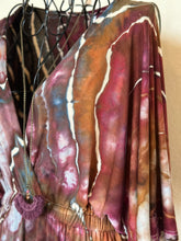 Load image into Gallery viewer, Women’s Medium Geode Boho Maxi Dress in ‘Black Cherry & Brazilnut’