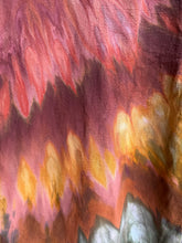 Load image into Gallery viewer, Custom Women’s XL Cotton/Linen Inclined Twist Overalls in ‘Rustic Rainbow’ for Jessie