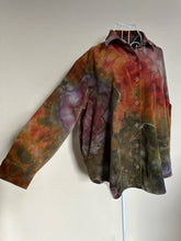 Load image into Gallery viewer, Women’s Large (can fit an XL too) Oversized Geode Corduroy Long Sleeve Button Up Shirt with Pockets in ‘Rustic Rainbow’