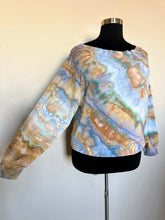 Load image into Gallery viewer, Custom Off Shoulder Sweatshirt in ‘Blue Gray’ for Denise