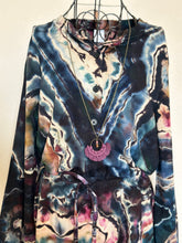 Load image into Gallery viewer, Women’s Medium Reverse Geode Terry Long Sleeved Jumpsuit in ‘Pinot Sage & Teal’