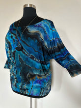 Load image into Gallery viewer, Women’s 2X Reverse Geode 3/4 Sleeve Off Shoulder Dolman Top in ‘Midnight Sapphire’
