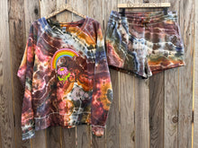 Load image into Gallery viewer, Custom Geode ‘Don’t Be A D*ck’ Lounge Set in ‘Rustic Rainbow’ for Amber