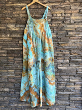 Load image into Gallery viewer, Women’s Large 100% Cotton Gauze Wide-Leg Overalls in ‘Boulder Turquoise’