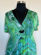Load image into Gallery viewer, Women’s Large Reverse Geode Surplice Maxi Dress in ‘Malachite’