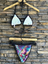 Load image into Gallery viewer, Women’s Small Geode Crotchet Triangle Bikini in ‘Cosmic Eyes’