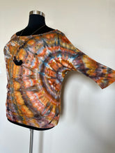 Load image into Gallery viewer, Custom 3/4 Sleeve Dolman Top in ‘Pheasant Feathers’ for Heather