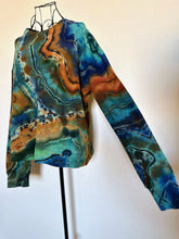Load image into Gallery viewer, 2 Custom Reverse Geode Pullovers with Thumbholes and Pockets for Debbie