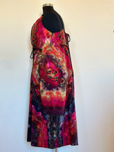 Load image into Gallery viewer, Women’s 3X Reverse Geode Jenny K Lopez Rope Tie Ruched Midi Dress with Pockets in ‘Fire on the Mountain’