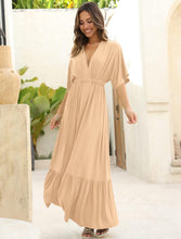 Load image into Gallery viewer, Women’s Medium Geode Boho Maxi Dress in ‘Black Cherry & Brazilnut’