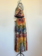 Load image into Gallery viewer, Women’s Large Geode Tie-Waist Midi Skirt & Cropped Bralette Tank Top Set in ‘Rustic Rainbow’