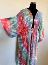 Load image into Gallery viewer, Women’s XL Tie Front Kimono Duster in ‘Tide Pool’