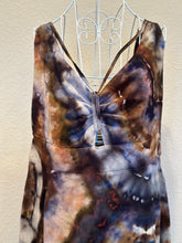 Load image into Gallery viewer, Women’s XL Geode Rayon Linen Wide Leg Strappy Jumpsuit with Pockets in ‘Turkey Tail Mushroom Variation #2’