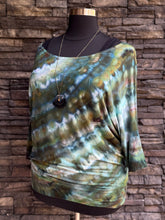 Load image into Gallery viewer, Women’s 2X Off Shoulder 3/4 Sleeve Dolman Top in ‘Moss Agate’ Twist