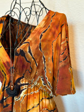 Load image into Gallery viewer, Custom Reverse Geode Kimono Style Dress in ‘Tiger’s Eye’ for Karl