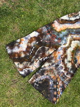 Load image into Gallery viewer, Women’s XL Geode Rayon Linen Wide Leg Strappy Jumpsuit with Pockets in ‘Turkey Tail Mushroom Variation #2’