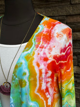 Load image into Gallery viewer, Women’s Large Geode Open Front Cardigan with Pockets in ‘Electric Rainbow’