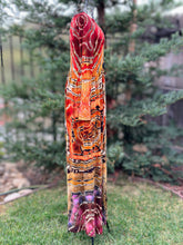 Load image into Gallery viewer, Custom Reverse Geode Long Sleeved Maxi Dress with Pockets in ‘Rustic Rainbow’ for Tonya