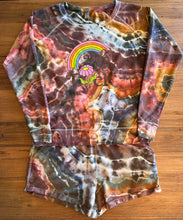 Load image into Gallery viewer, Custom Geode ‘Don’t Be A D*ck’ Lounge Set in ‘Rustic Rainbow’ for Amber