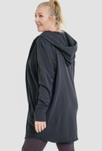 Load image into Gallery viewer, Women’s 2X (runs large) Oversized Geode Hooded Sweatshirt Open Front Cardigan with Pockets in ‘Abalone’