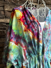 Load image into Gallery viewer, Women’s One Size (fits S-2X best) 100% Rayon Geode Cinched Kimono Duster in ‘Cosmic Eyes’
