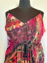 Load image into Gallery viewer, Women’s 3X Reverse Geode Jenny K Lopez Rope Tie Ruched Midi Dress with Pockets in ‘Fire on the Mountain’