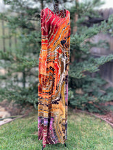 Load image into Gallery viewer, Custom Reverse Geode Long Sleeved Maxi Dress with Pockets in ‘Rustic Rainbow’ for Tonya