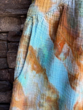 Load image into Gallery viewer, Women’s Large 100% Cotton Gauze Wide-Leg Overalls in ‘Boulder Turquoise’
