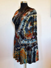 Load image into Gallery viewer, Custom Reverse Geode 3/4 Sleeve Dress with Pockets in ‘Midnight Jasper’ for Stephanie