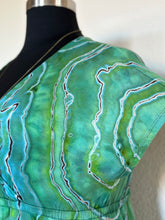Load image into Gallery viewer, Women’s Large Reverse Geode Surplice Maxi Dress in ‘Malachite’