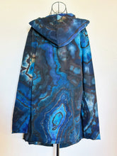 Load image into Gallery viewer, Custom Reverse Geode Hooded Cardigan in ‘Midnight Sapphire’ for Ashley