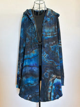 Load image into Gallery viewer, Custom Reverse Geode Hooded Cardigan in ‘Midnight Sapphire’ for Ashley