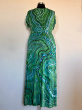 Load image into Gallery viewer, Women’s Large Reverse Geode Surplice Maxi Dress in ‘Malachite’
